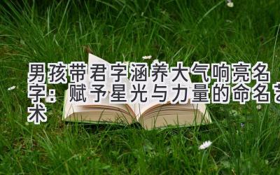 男孩带君字涵养大气响亮名字:赋予星光与力量的命名艺术