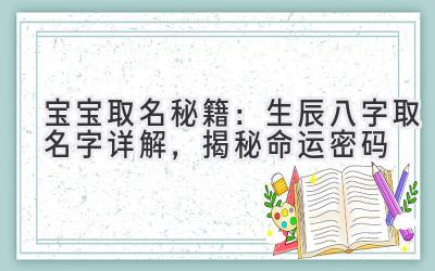 宝宝取名秘籍:生辰八字取名字详解,揭秘命运密码