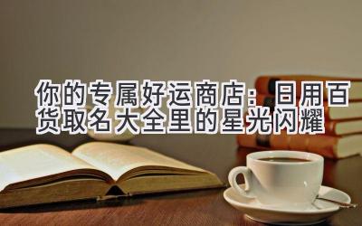  你的专属好运商店：日用百货取名大全里的星光闪耀 