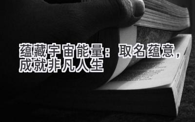 蕴藏宇宙能量:取名蕴意,成就非凡人生