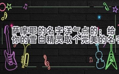  萨摩耶的名字洋气点的：给你的雪白精灵取个完美的名字 
