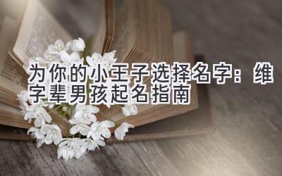  为你的小王子选择名字：维字辈男孩起名指南 