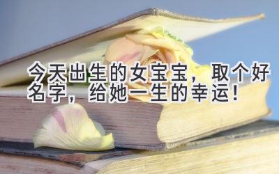 今天出生的女宝宝,取个好名字,给她一生的幸运!