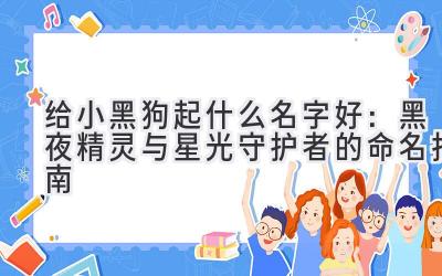 给小黑狗起什么名字好:黑夜精灵与星光守护者的命名指南