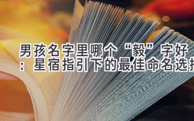 男孩名字里哪个“毅”字好:星宿指引下的最佳命名选择