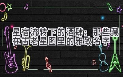 星宿流转下的酒肆:那些藏在古老星图里的雅致名字