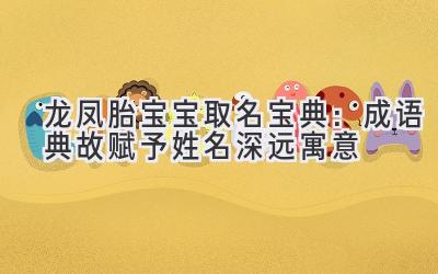龙凤胎宝宝取名宝典：成语典故赋予姓名深远寓意