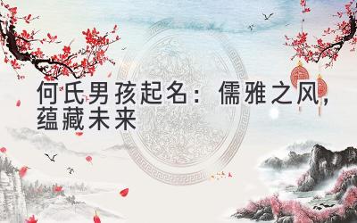 何氏男孩起名:儒雅之风,蕴藏未来