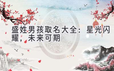 盛姓男孩取名大全:星光闪耀,未来可期