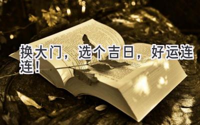 换大门,选个吉日,好运连连!