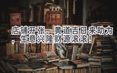 店铺开张,黄道吉日来助力,生意兴隆财源滚滚!